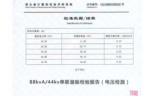 串联谐振装置检验报告